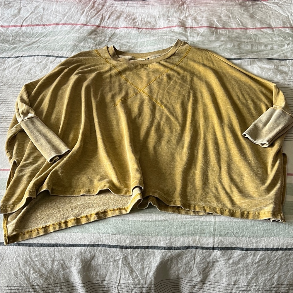 Anthro Women's Mustard Yellow Oversized Top